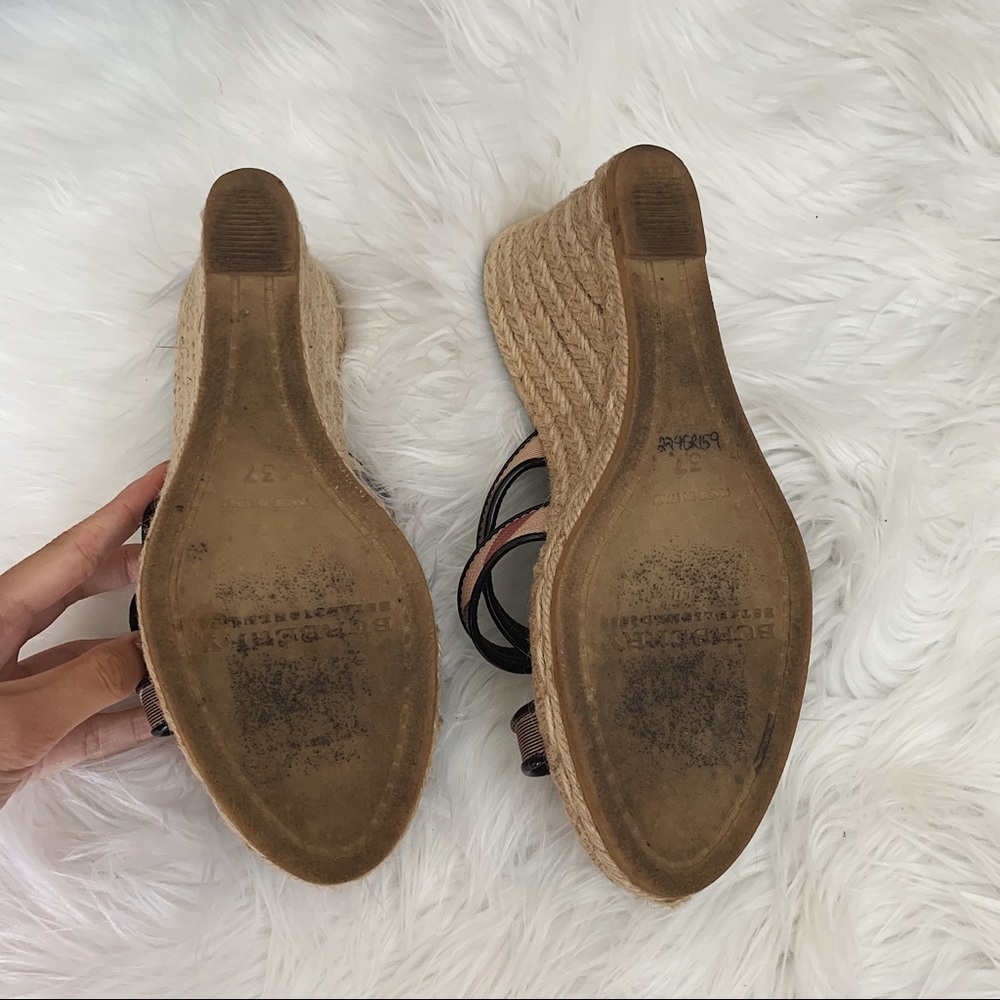 Authentic Burberry Nova Wedge Espadrille Sandals - Picture 3 of 6